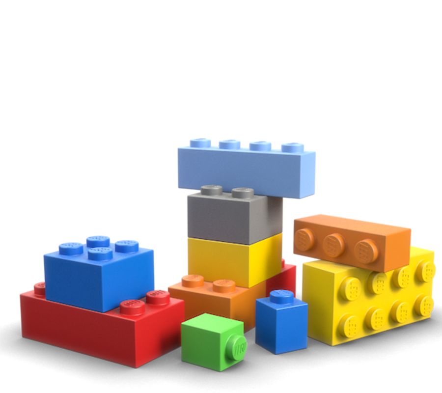 A pile of colourful Lego bricks