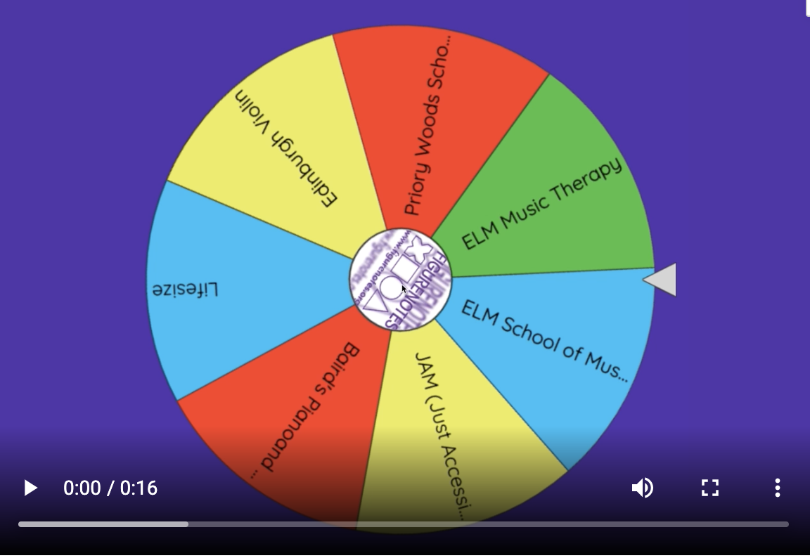Wheel of names ready to spin and choose a winner