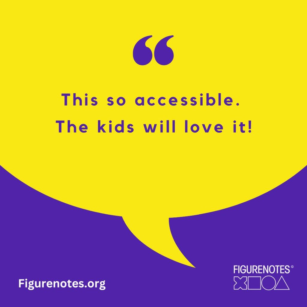Quote written on yellow speech bubble reads "This is so accessible. The kids will love it!"