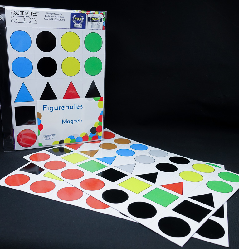 2 sheets of Figurenotes magnets and a packaged version.