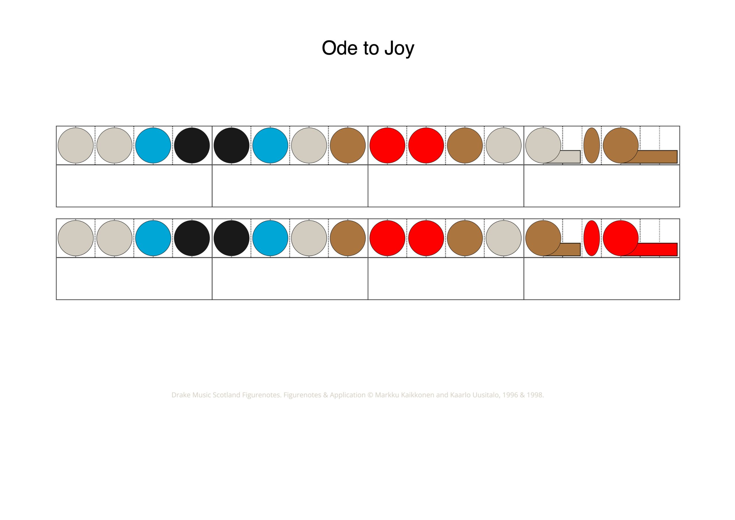 Figurenotes score of Ode to Joy
