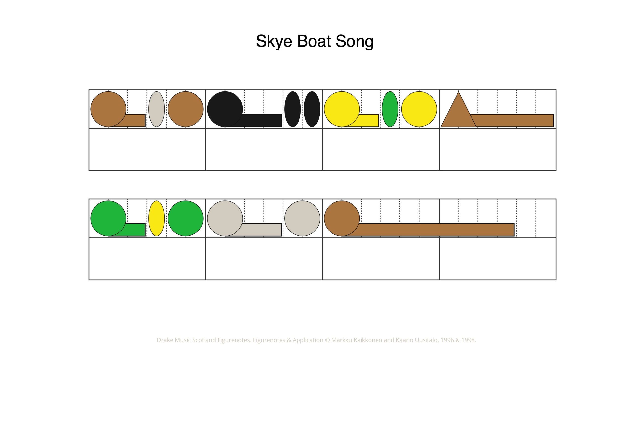 Figurenotes score of Skye Boat Song